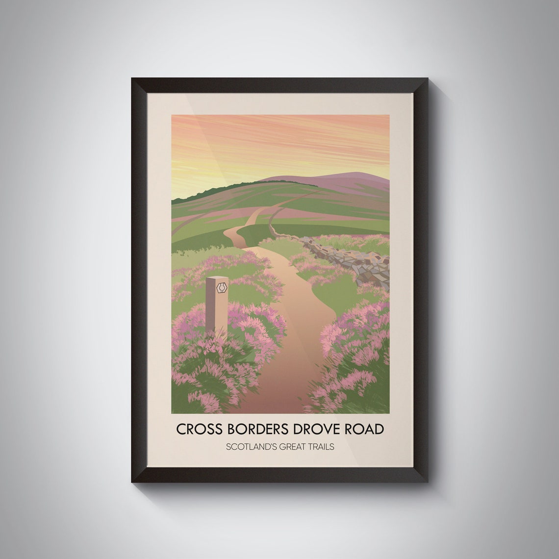 Cross Borders Drove Road Scotland Great Trails Hiking Travel Poster