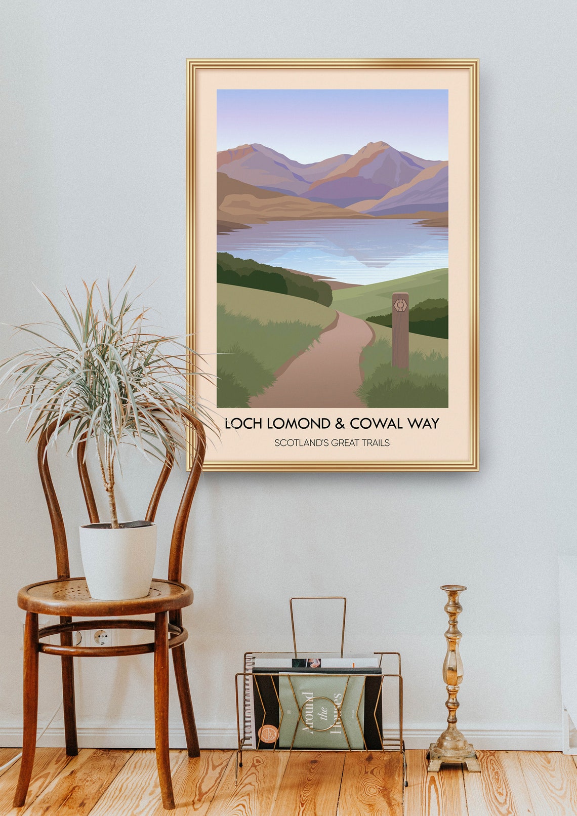 Loch Lomond and Cowal Way Scotland Calm Trail Marker View Poster - Image 2