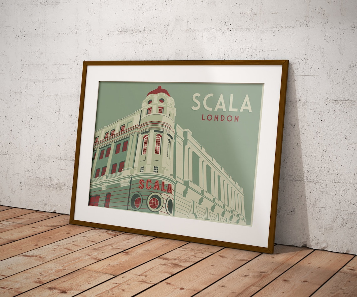 Scala London Art Deco Travel Poster Print - Image 3