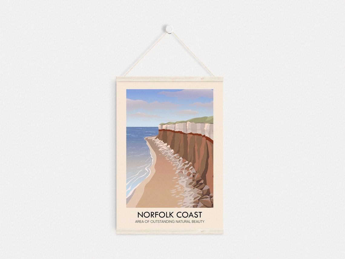 Norfolk Coast England Chalk Cliffs Beach Vintage Travel Poster - Image 4