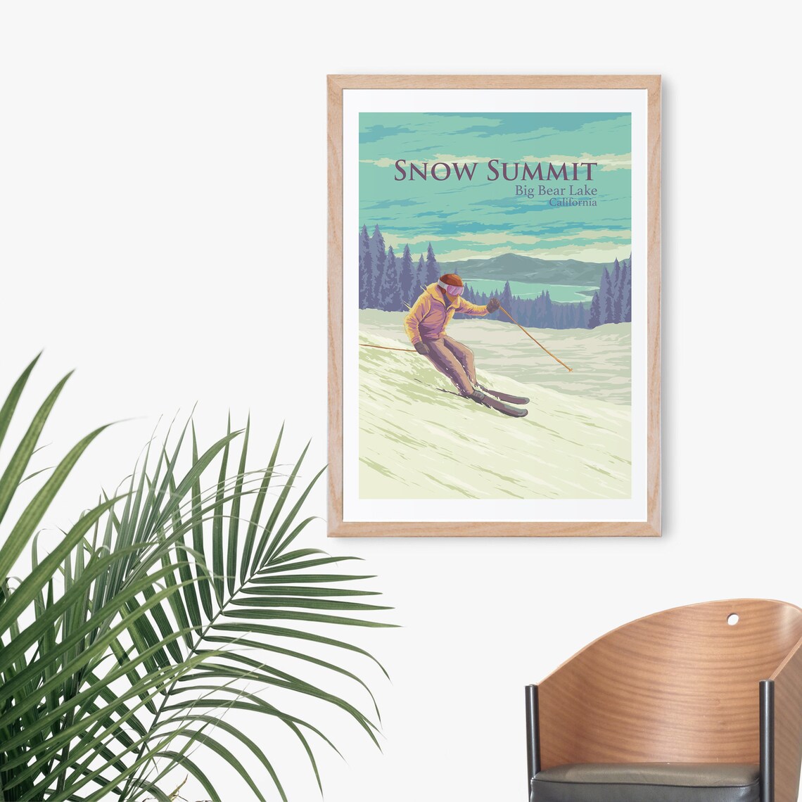 Snow Summit Big Bear Lake California Skiing Resort Travel Poster - Image 3