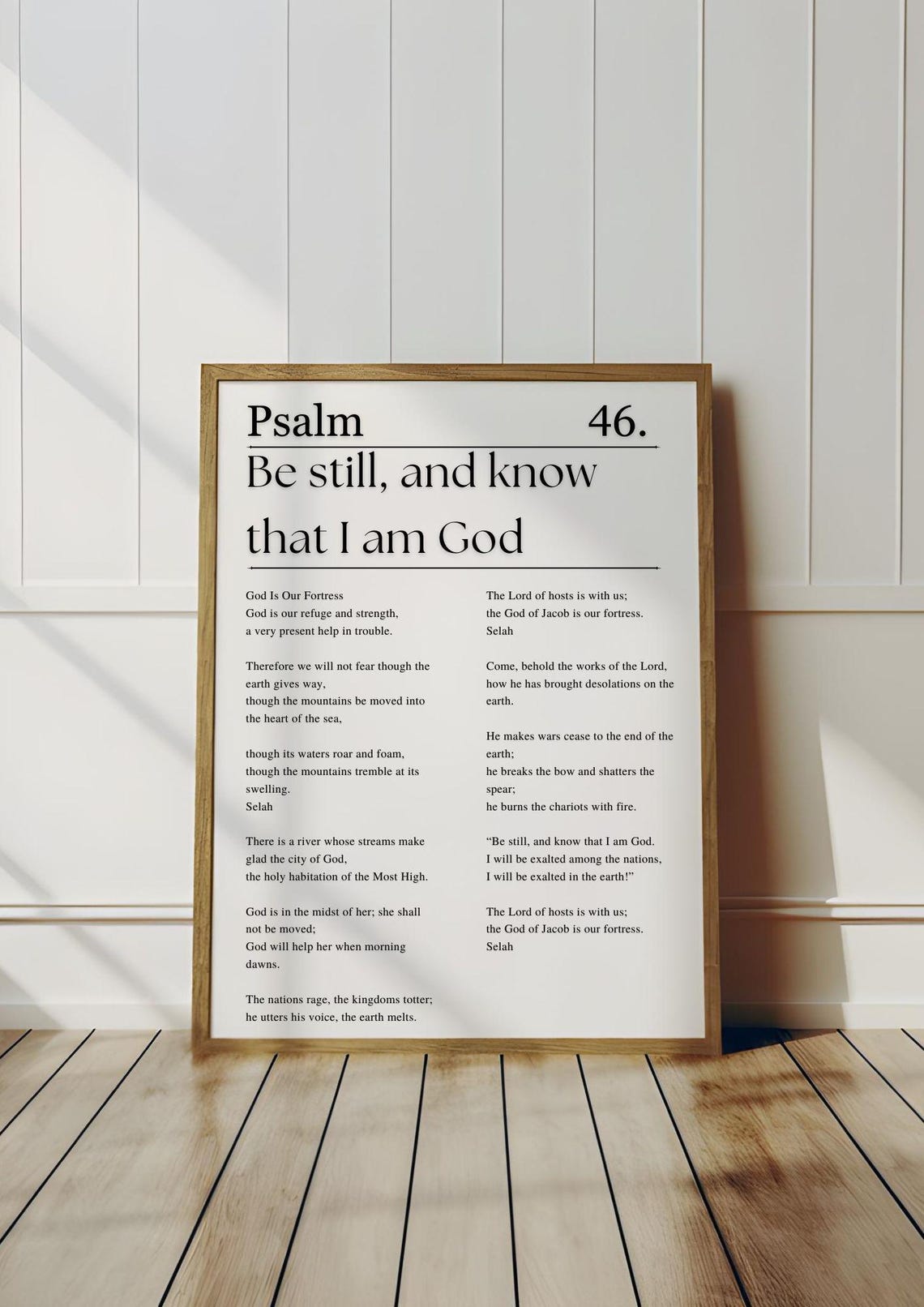 Psalm 46 Be Still And Know Bible Chapter Poster Bible Verse Wall Art Modern Minimalist Christian Wall Art Prayer Room Wall Art