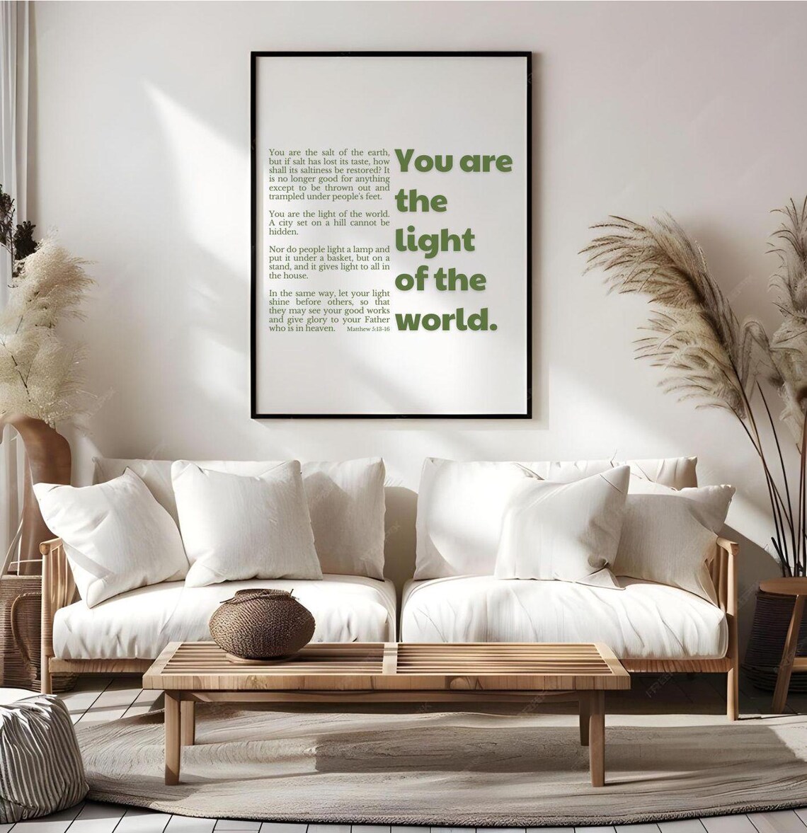 You Are The Light Of The World Matthew 5 Scripture Quote Wall Art Poster - Image 3