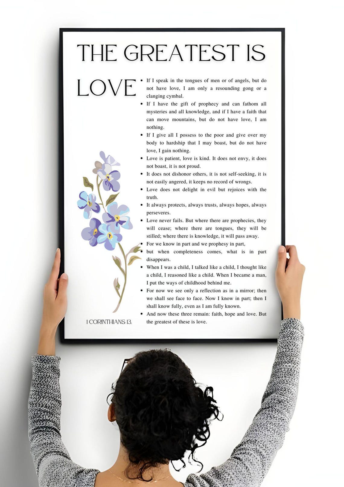 Love Is Patient And Kind Bible Scripture Wall Art Floral Vintage Christian Wall Prints Bible Verse 1 Corinthians 13 Art - Image 3