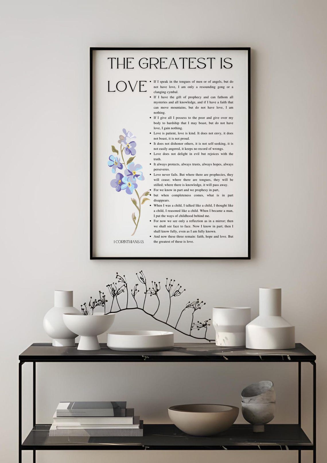 Love Is Patient And Kind Bible Scripture Wall Art Floral Vintage Christian Wall Prints Bible Verse 1 Corinthians 13 Art - Image 4
