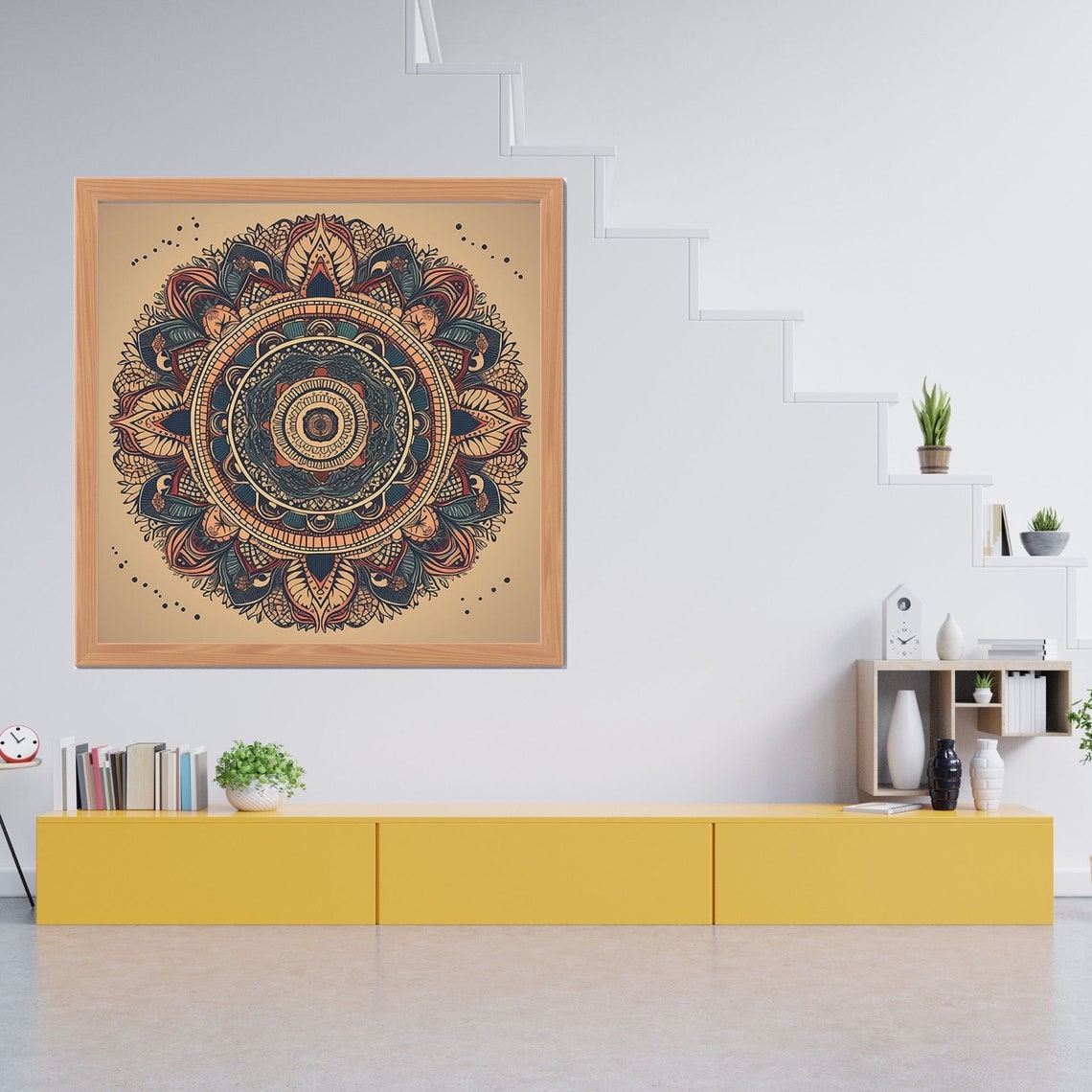 Mandala Indian Art Meditation Wall Art Spiritual Decoration Print Art Relaxing Yoga Esoteric Wall Print