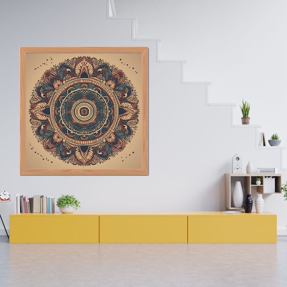 Mandala Indian Art Meditation Wall Art Spiritual Decoration Print Art Relaxing Yoga Esoteric Wall Print