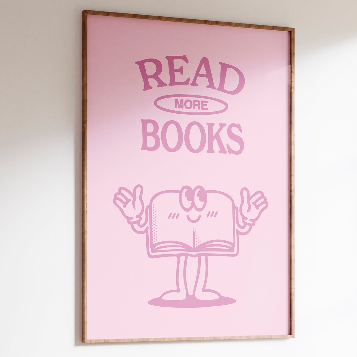 Retro Reading Poster Art Print, Pink Readers