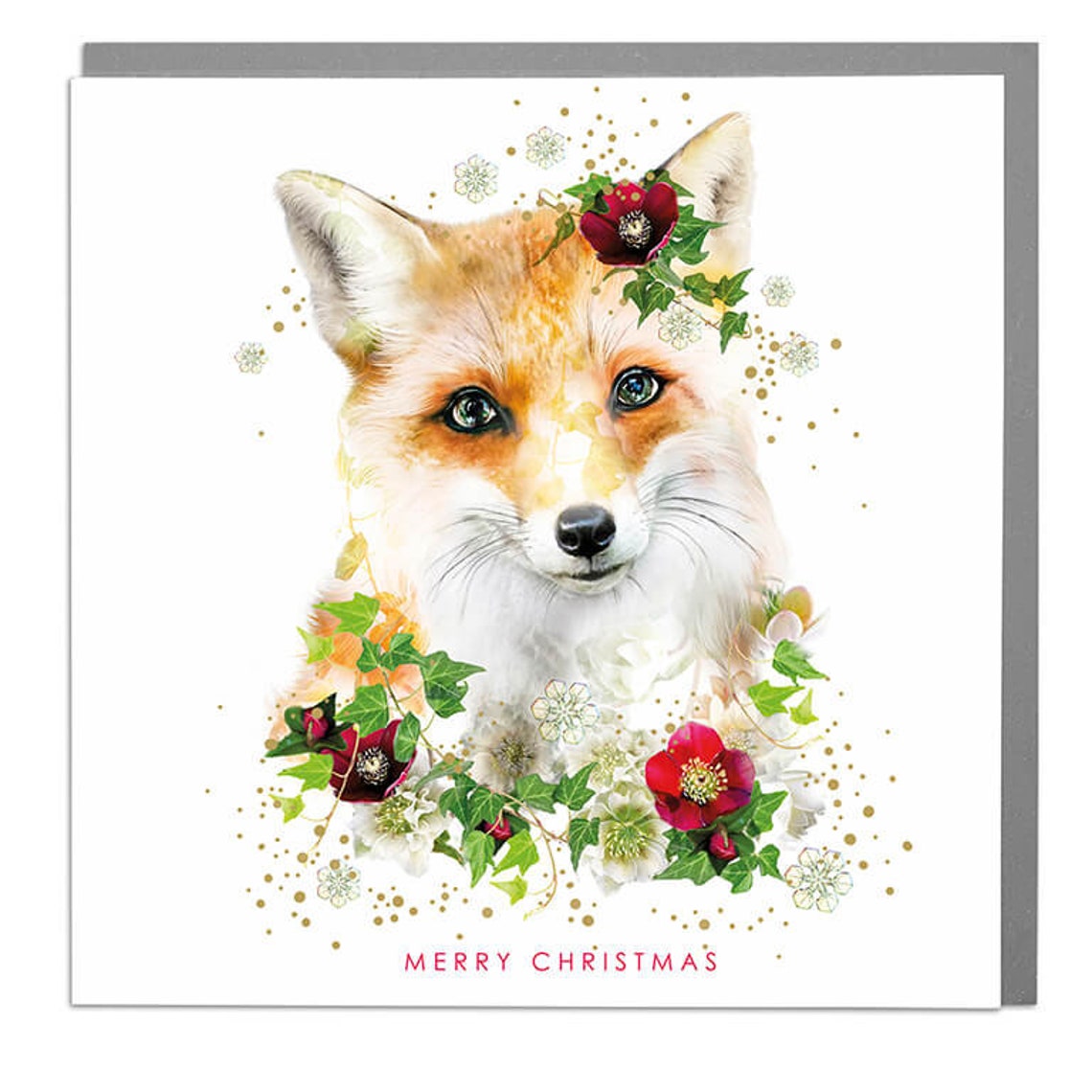 Fox Happy Christmas Greeting Card