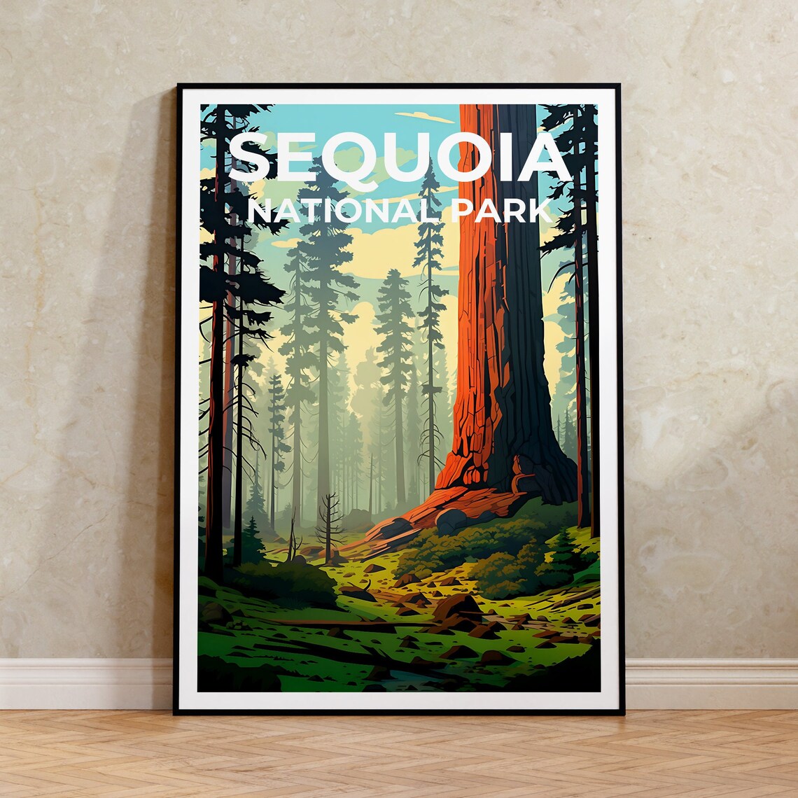 Sequoia California Travel Poster, Nature Art Print