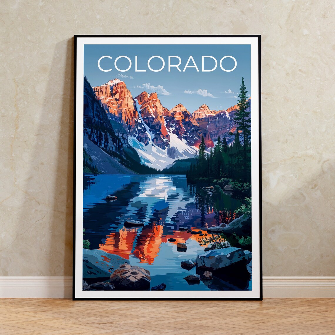 Colorado Travel Poster, Rocky Mountains Art Print