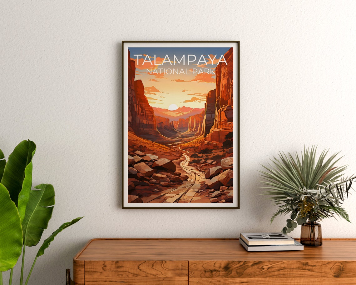 Talampaya National Park Argentina Red Canyon Sunset Travel Poster - Image 3