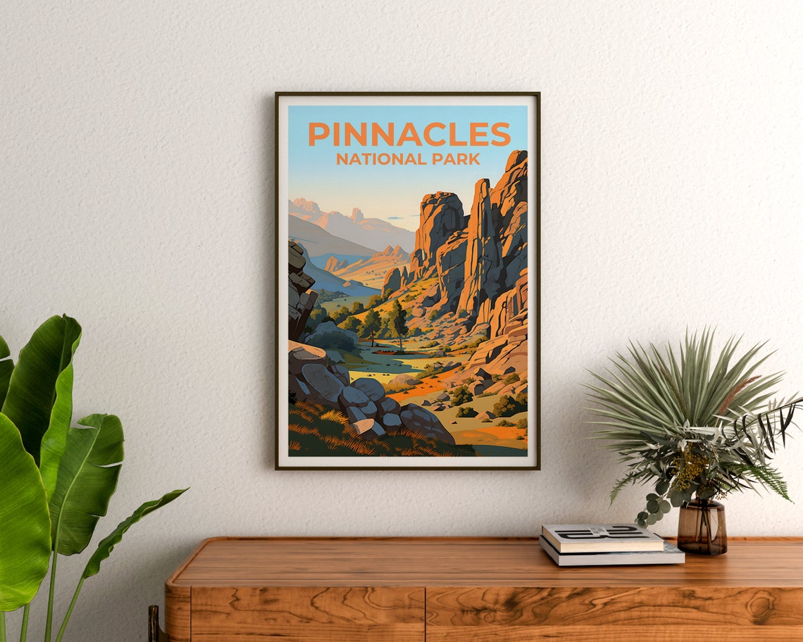 Pinnacles National Park Rock Spires Desert Canyon Travel Poster - Image 3