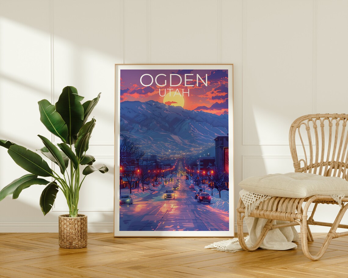Ogden Utah Travel Poster, USA Travel Art Print - Image 2