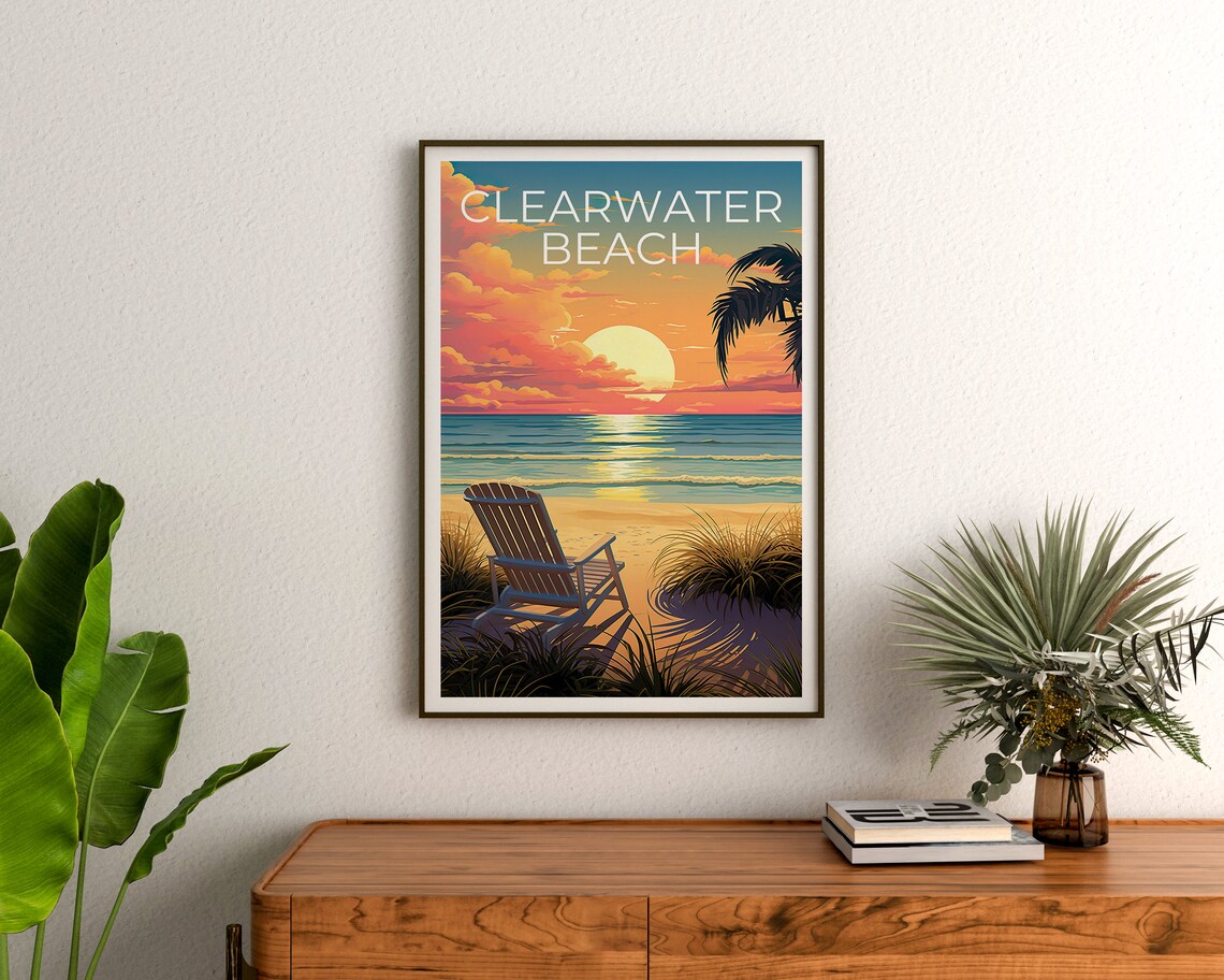 Clearwater Beach Travel Poster, Florida Art Print - Image 3