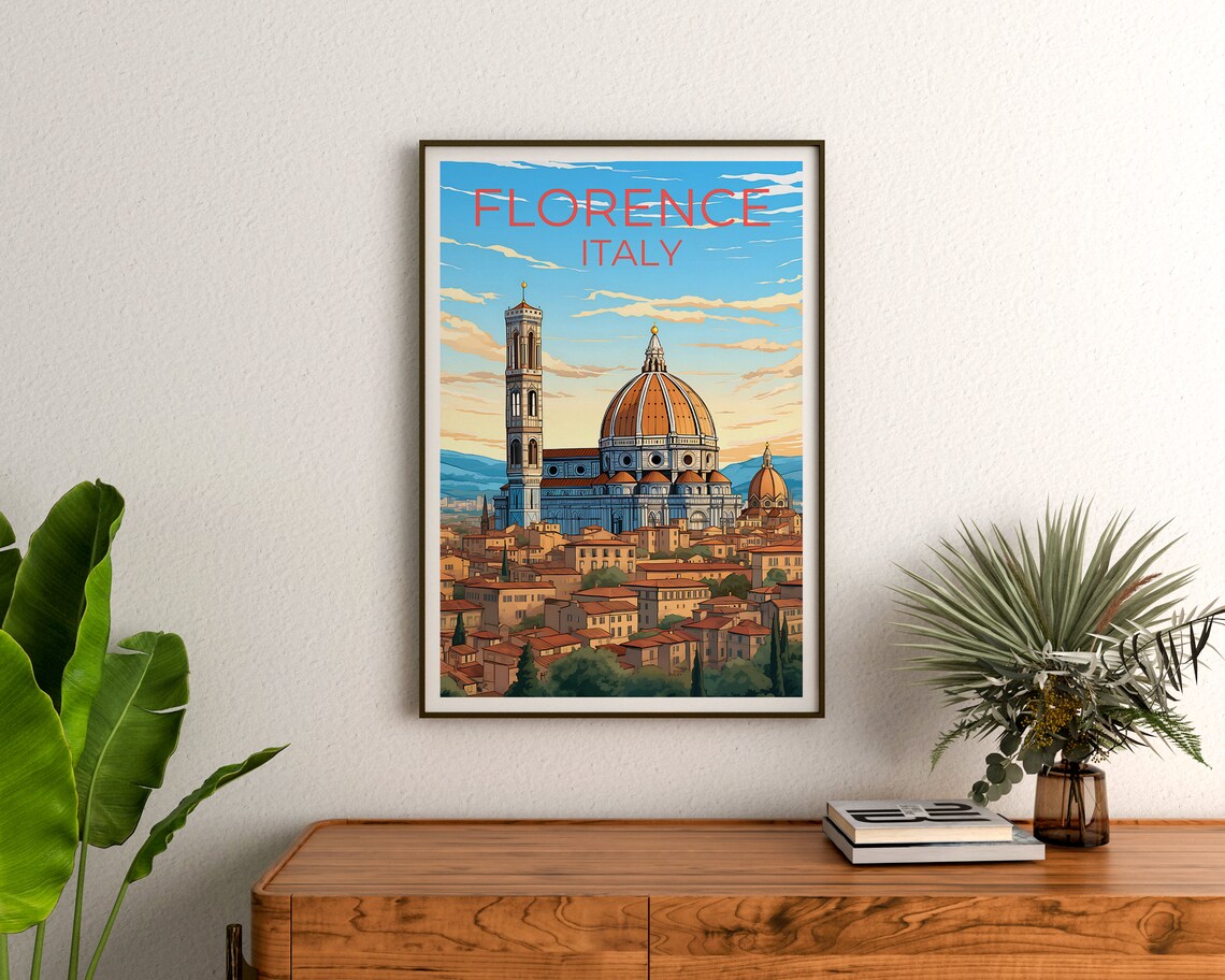Florence Italy Cathedral Dome Tuscan City Skyline Travel Poster - Image 3