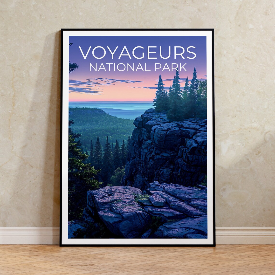 Voyageurs Park Minnesota Travel Poster Art Print
