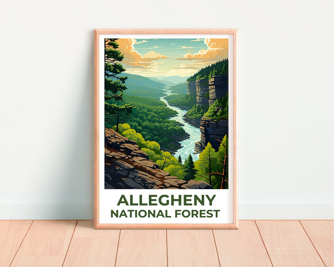 Allegheny Forest Travel Poster, Pennsylvania Art Print - Image 4