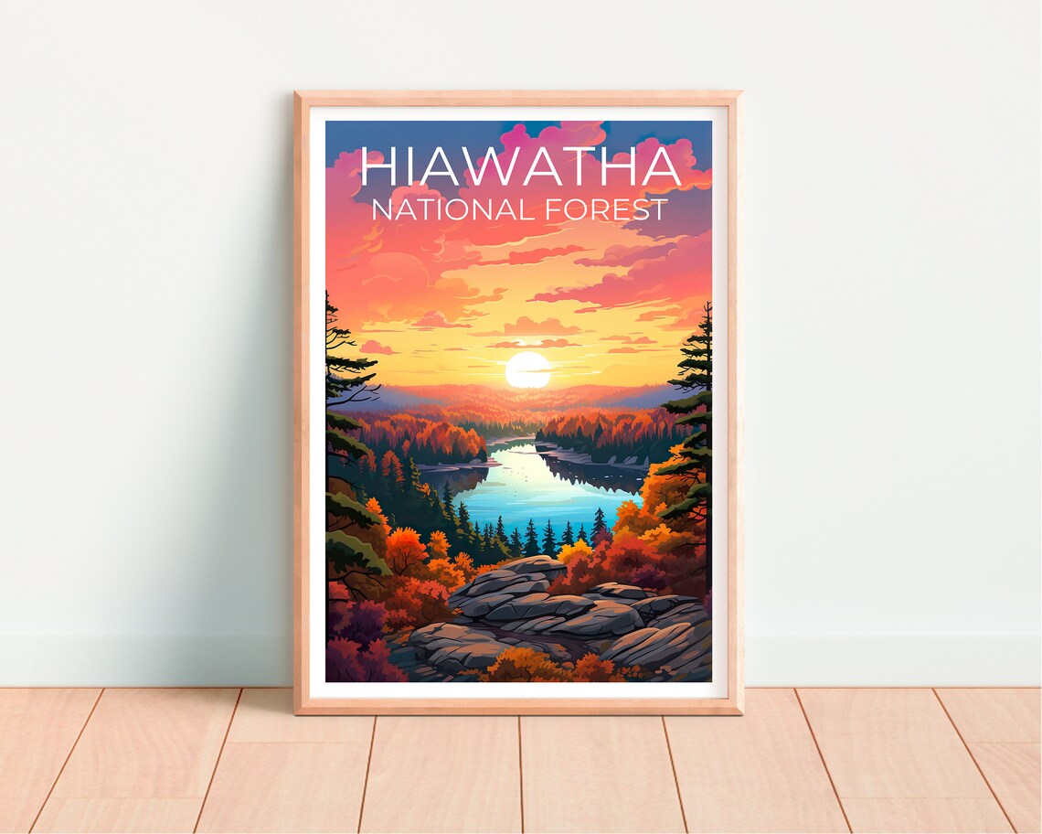 Hiawatha National Forest Travel Poster, Michigan Art Print - Image 4