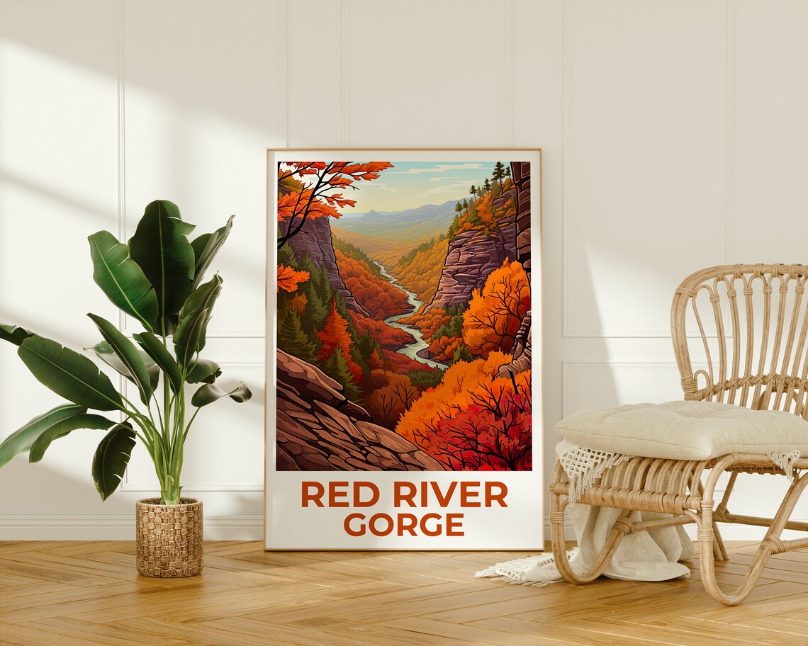 Red River Gorge Travel Poster, Kentucky Wall Art - Image 2