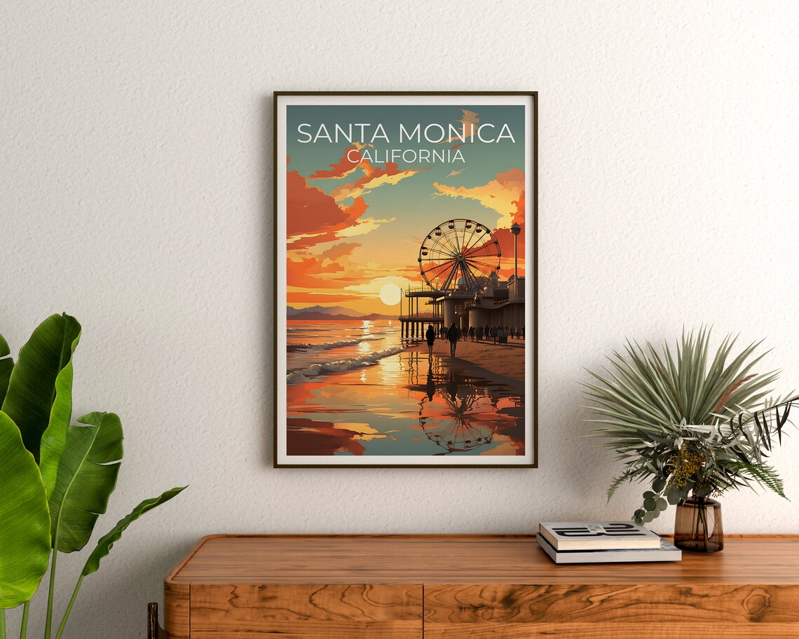 Santa Monica California City Poster Wall Art Print - Image 3