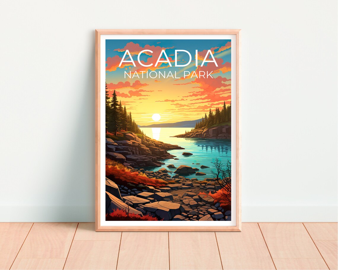 Acadia National Park, Maine Travel Poster Print - Image 4