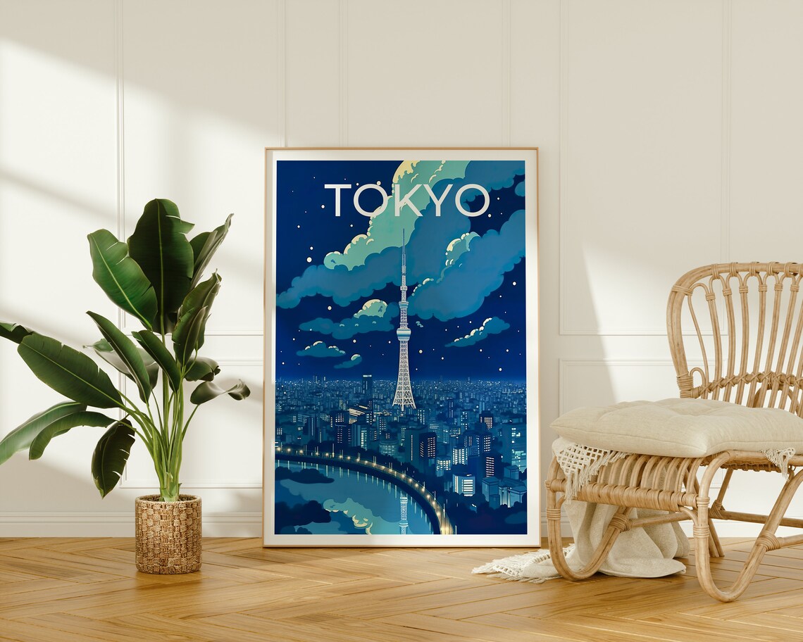 Tokyo Skytree Travel Poster, Japan Office Art - Image 2