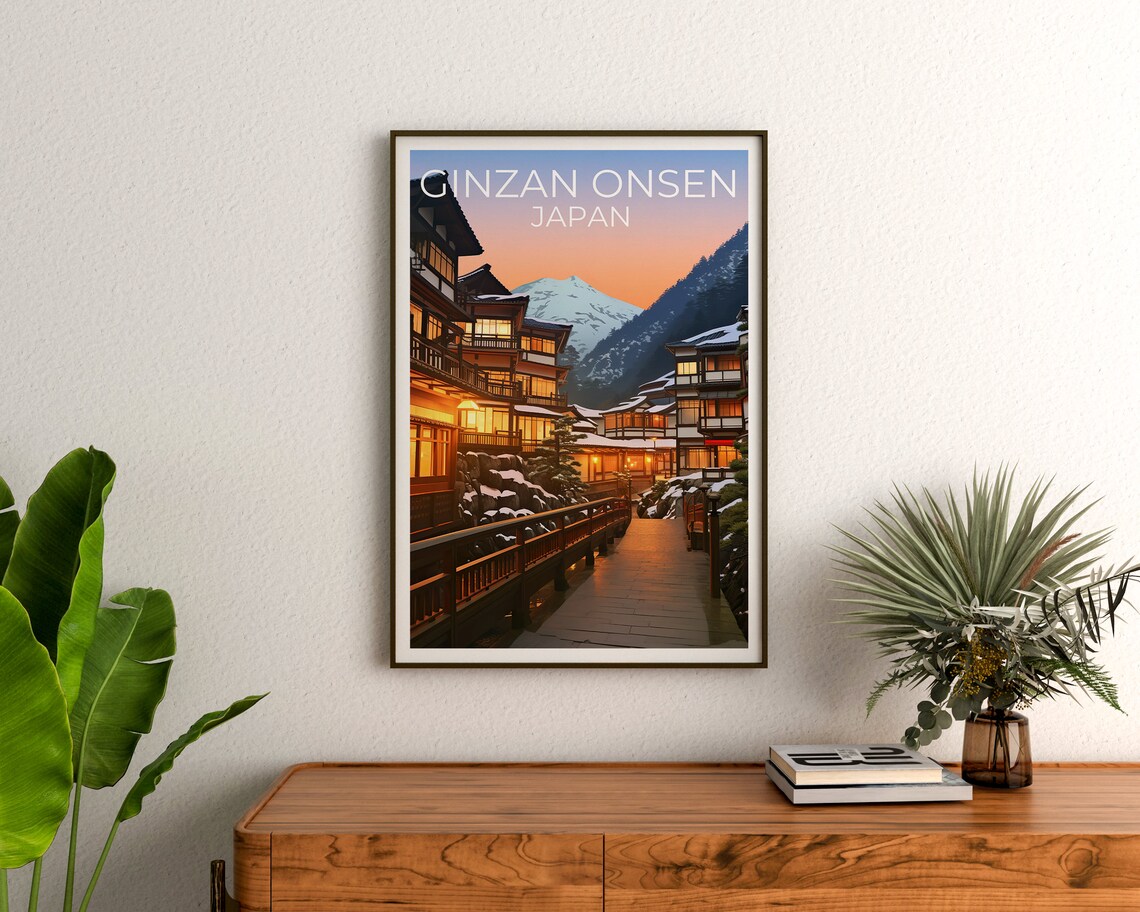 Ginzan Onsen Travel Poster, Japan Wall Art Print - Image 3