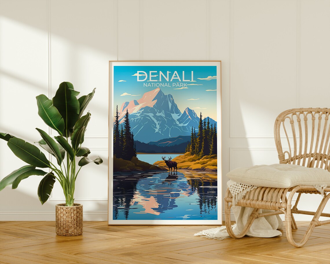 Denali National Park Travel Poster, Alaska Landscape - Image 2