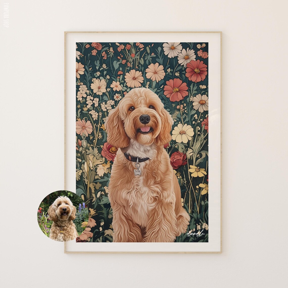 Custom Dog Pet Portrait, Watercolor Pet Memorial Art Print