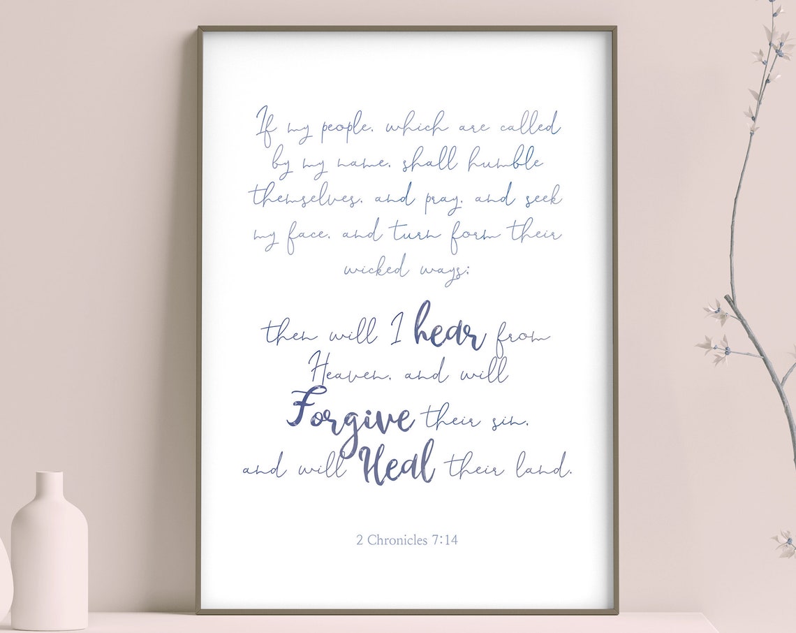 Bible Verse Prints 2 Chronicles 714 Bible Verse Wall Art Bible Verse New Home Typography Wall Art Christian Gift Wall Art