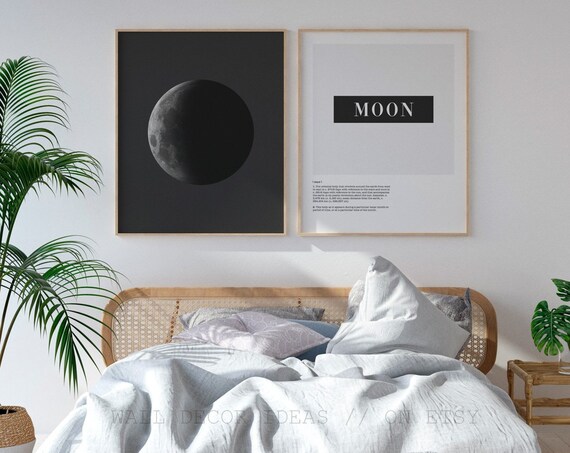Moon Wall Art Prints, Moon Phase Art Print