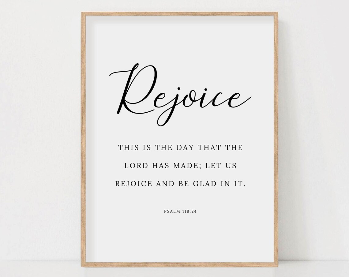 Psalm 118:24 Bible Verse Art Print, Christian Decor