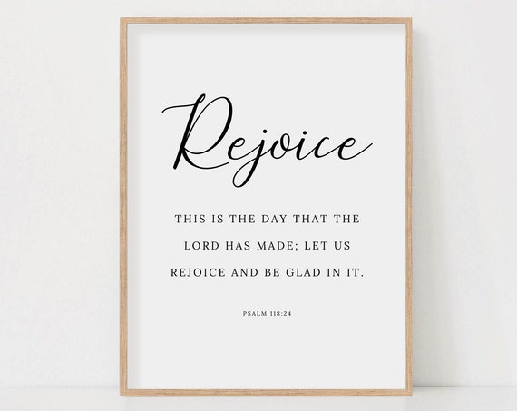 Psalm 118:24 Bible Verse Art Print, Christian Decor