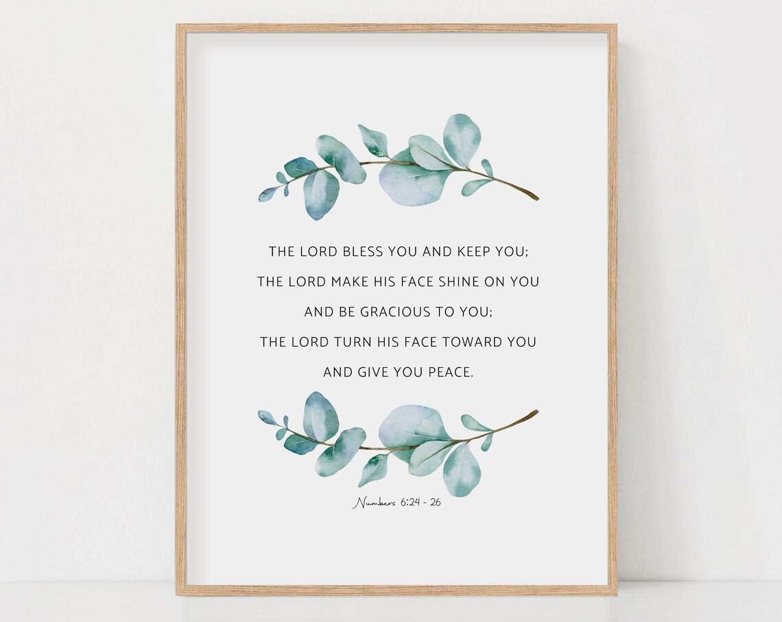 Numbers 6:24-26 The Lord Bless You, Watercolor Botanical