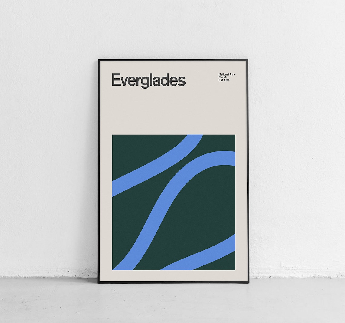 Everglades National Park Mid-Century Travel Poster