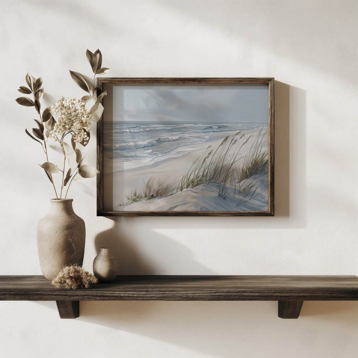 Beachside Coast Landscape Oil Painting Art Print - Image 3