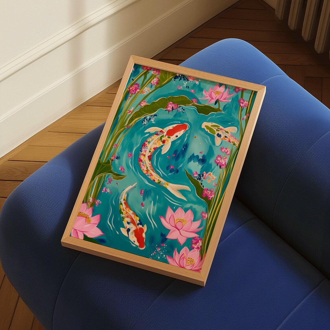 Chinoiserie Koi Art Print, Maximalist Decor - Image 4