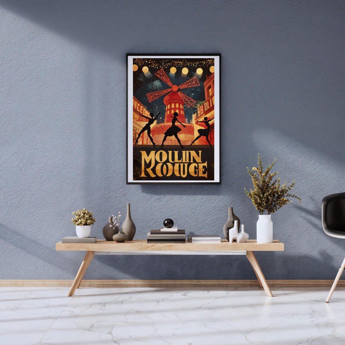 Vintage Moulin Rouge Poster, Iconic Parisian Paris - Image 2