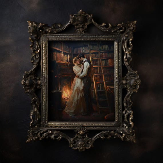 Dark Academia Library Wall Art Books Print Gothic Downloads Moody