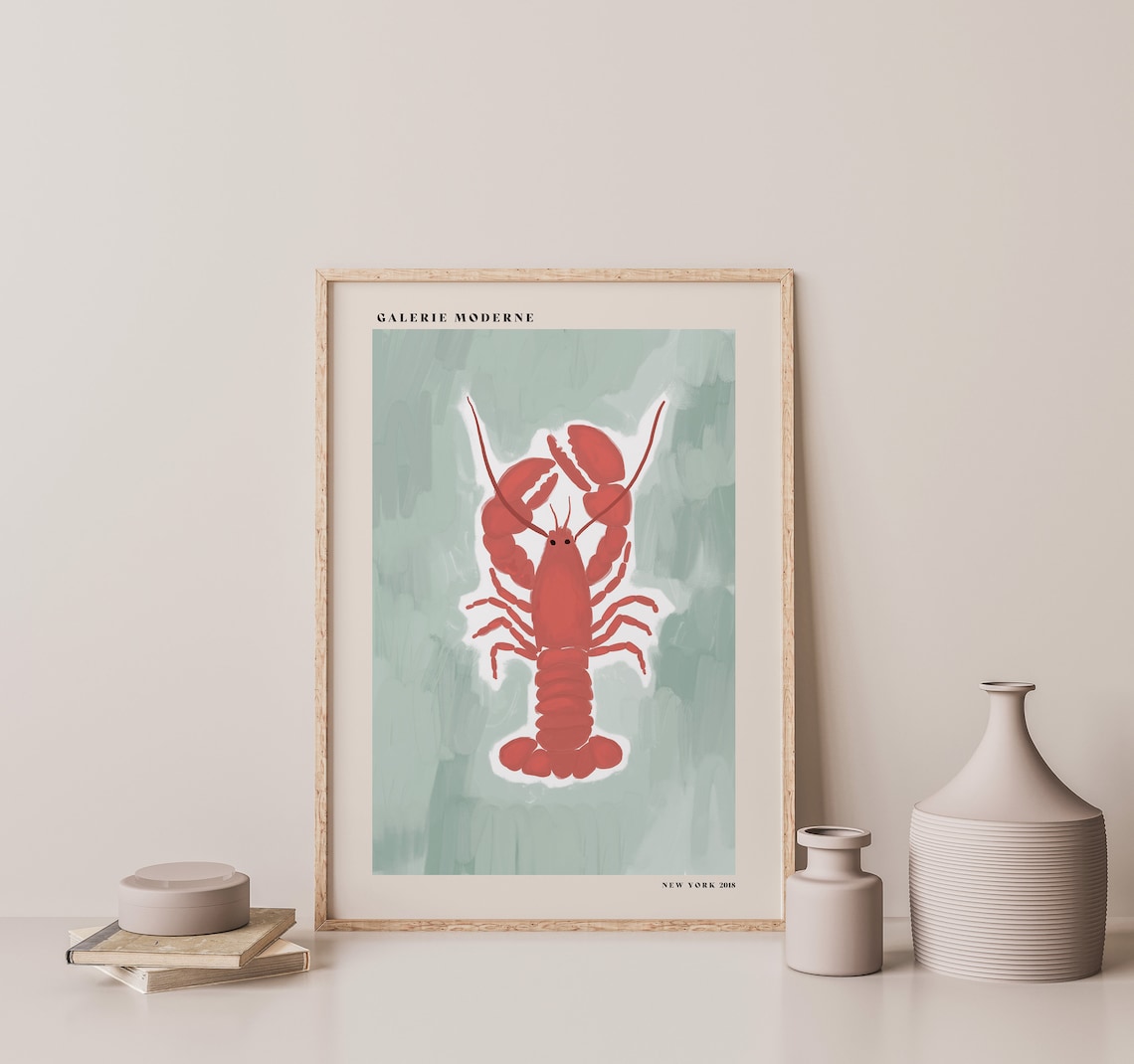 Red Lobster Coastal Art Galerie Moderne New York 2018 Poster - Image 2