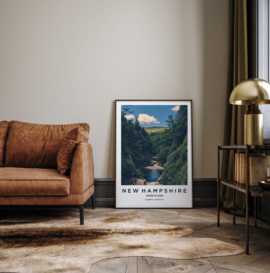 New Hampshire USA Forest Gorge With Rocky Stream in Summer Poster - Image 3