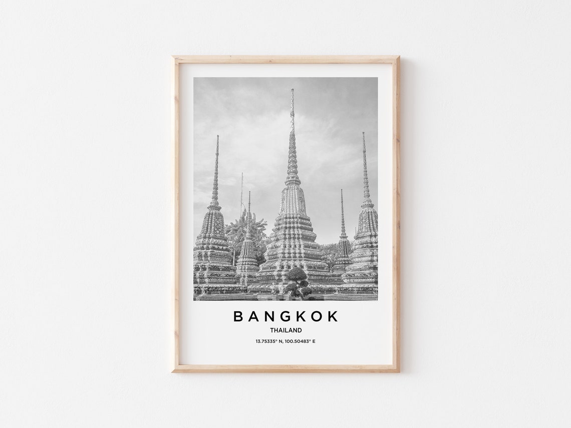 Bangkok Travel Poster Bangkok Print Bangkok Photo Print Black And White Photography Monochrome Travel Photography Asia Travel - Image 3