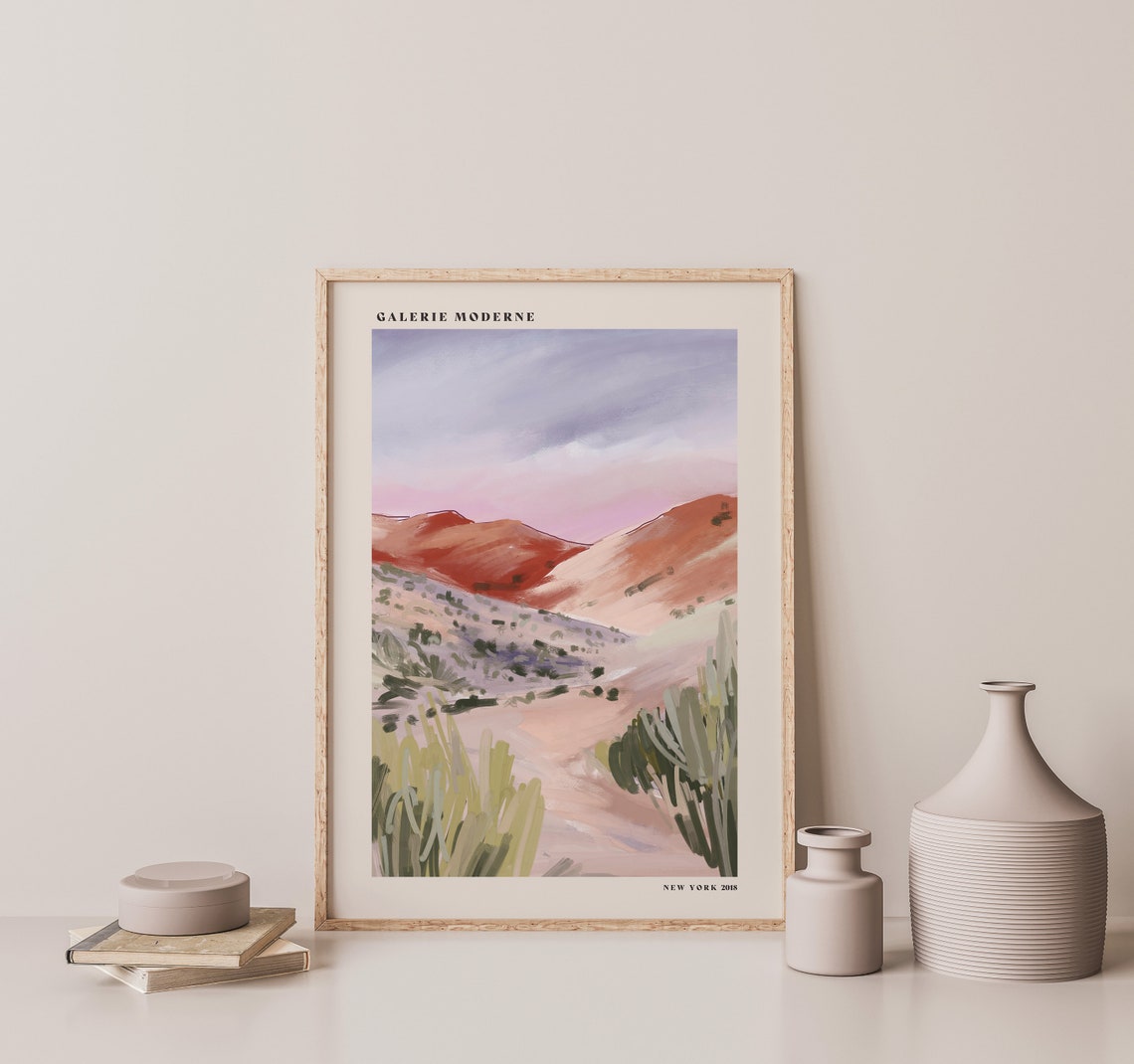 Desert Mountain Sunset Terracotta Galerie Moderne Art Poster 2018 - Image 2