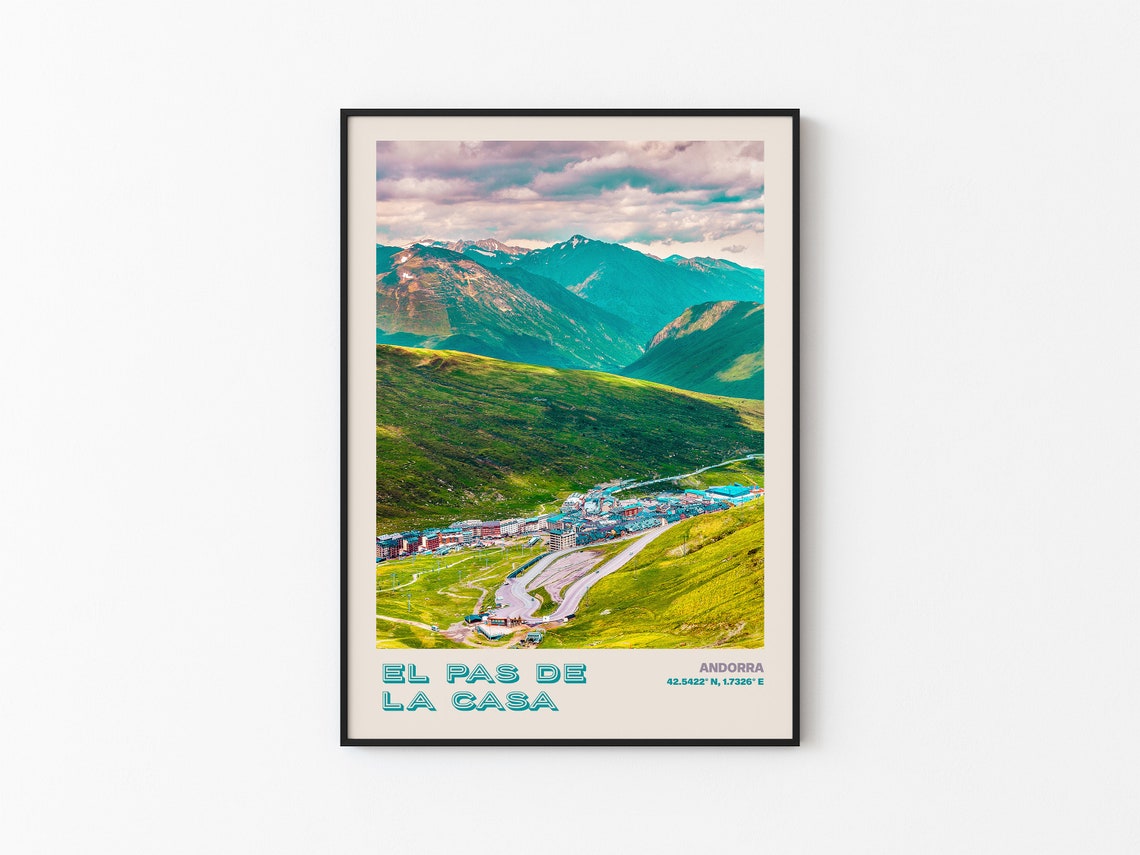 El Pas de la Casa Andorra Mountain Village Green Valley Poster - Image 3