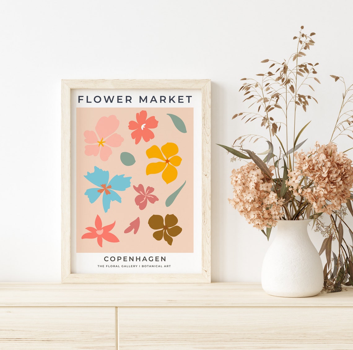 Flower Market Copenhagen Blush Abstract Floral Botanical Print - Image 2