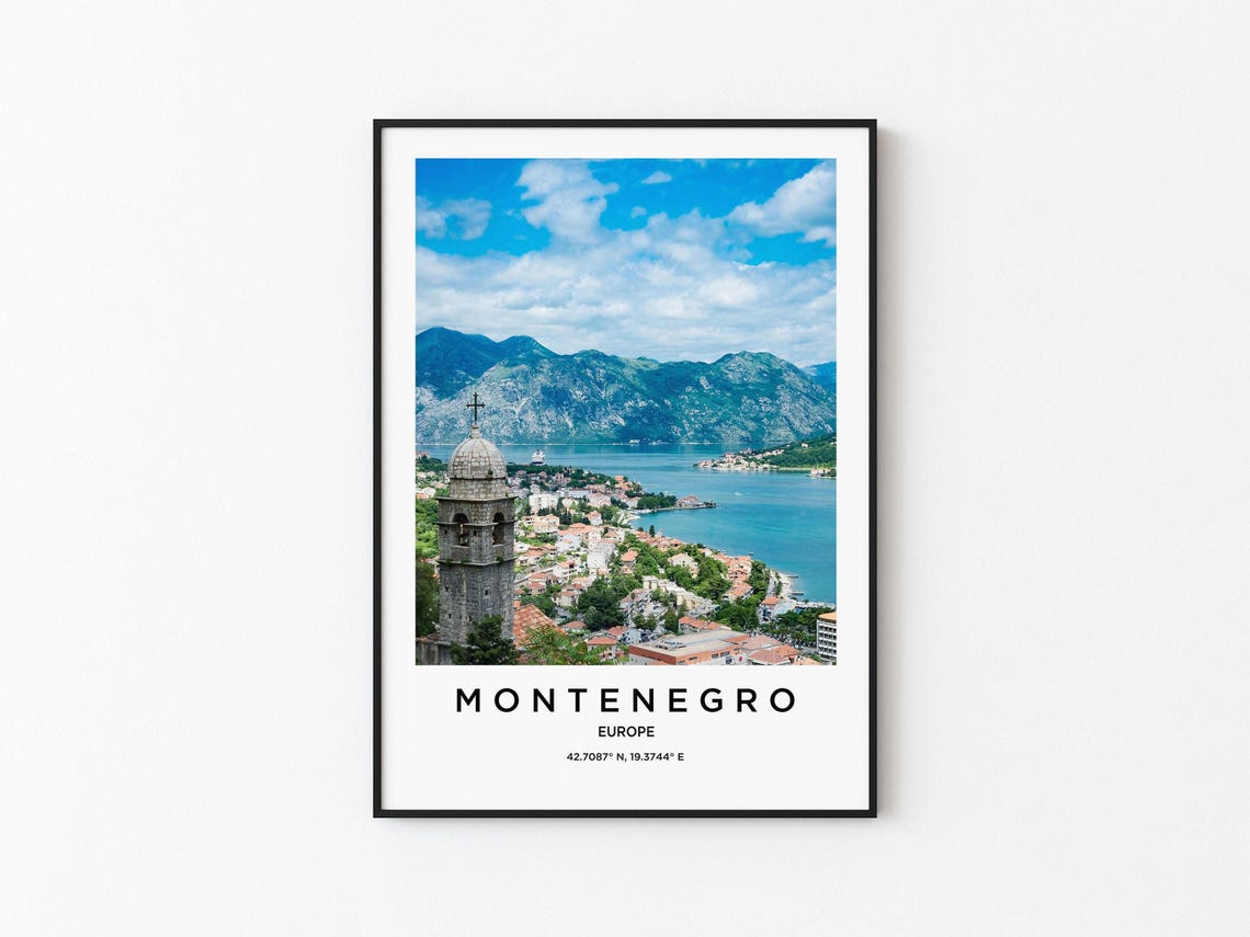 Montenegro Adriatic Coast Old Town Bell Tower View Photo Poster