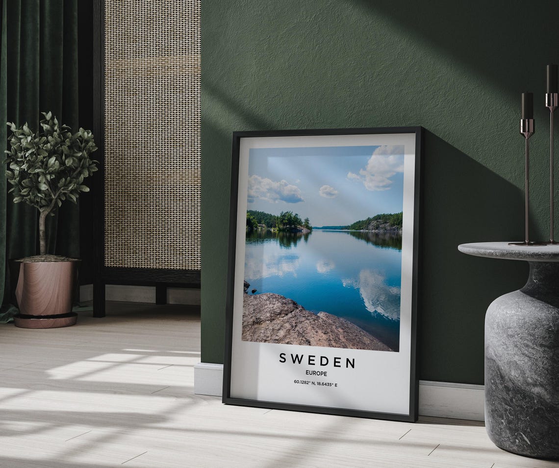 Sweden Art Sweden Print Sweden Poster Sweden Art Sweden Photo Sweden Map Sweden Painting Sweden Travel - Image 2