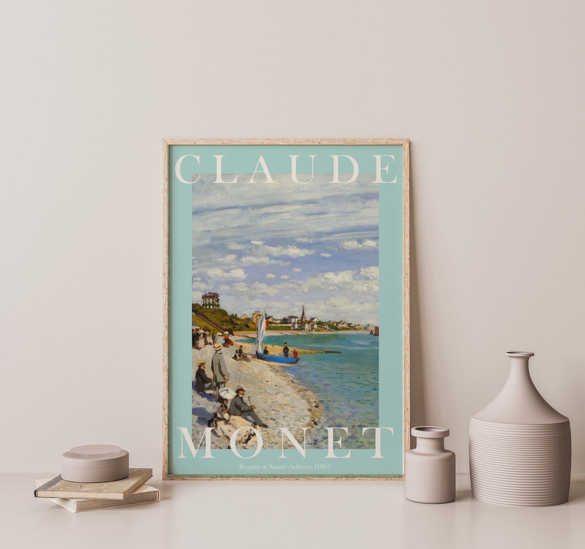 Claude Monet Regatta at Sainte Adresse 1867 Sailboats Beach Poster - Image 2