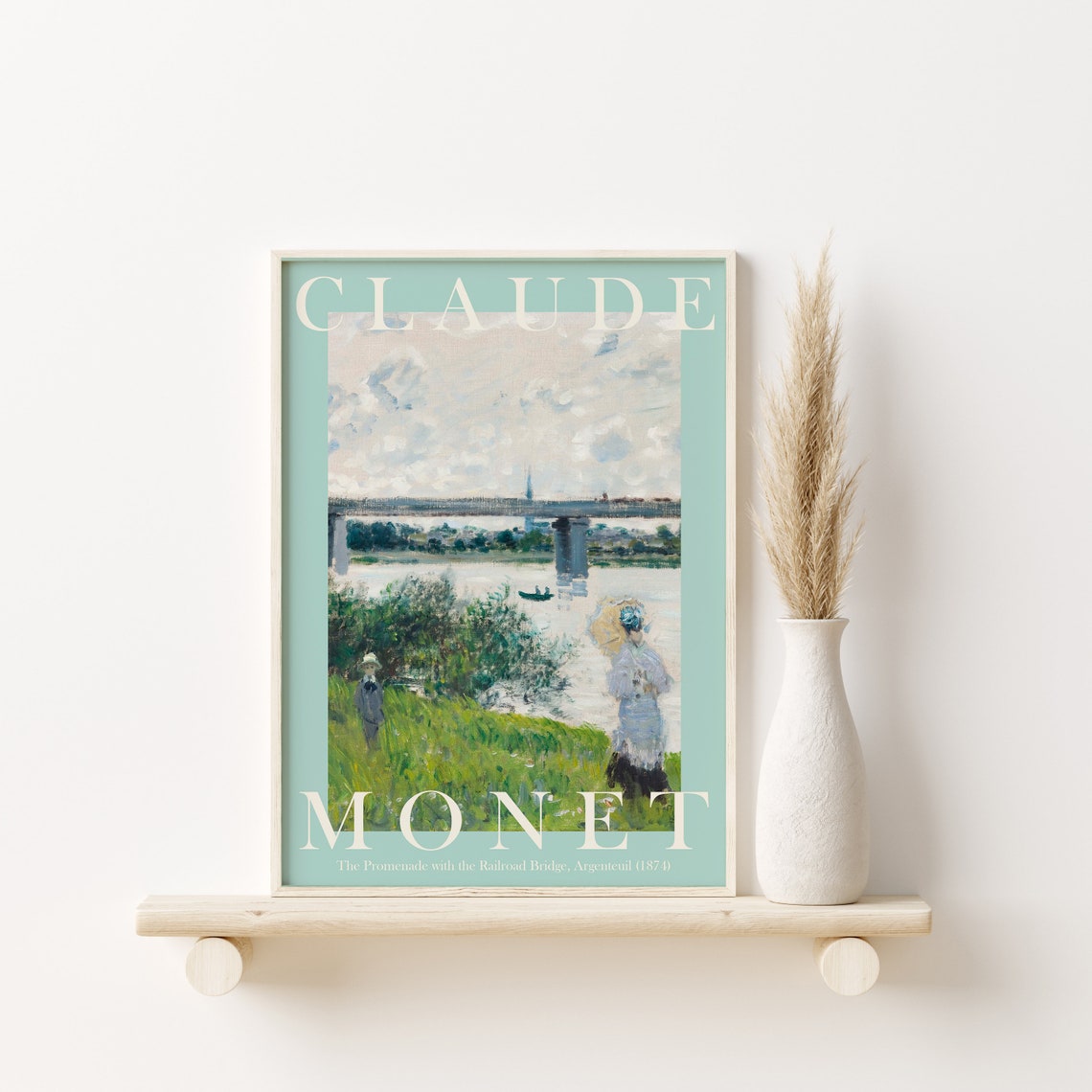 Claude Monet Promenade with the Railroad Bridge 1874 Riverside Poster - Image 2